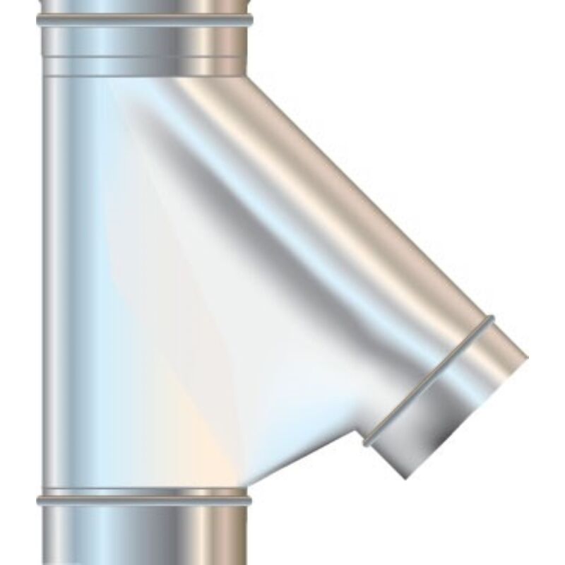 foto del prodotto raccordo inox t 135 diametro 80 316l - zinco calabria