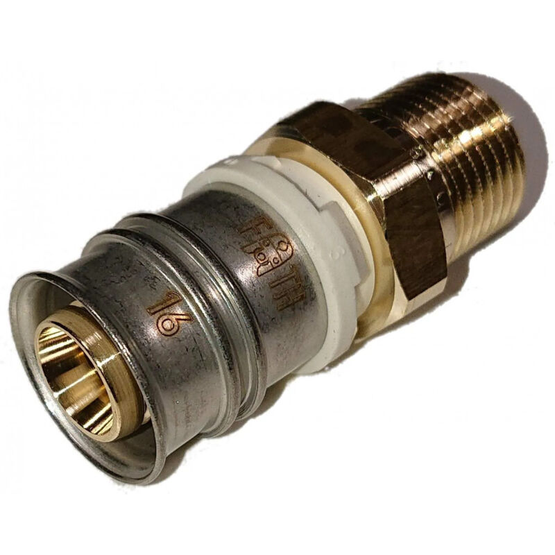 foto del prodotto raccordo maschio multistrato in ottone nichelato 12x17 16mm, senza piombo