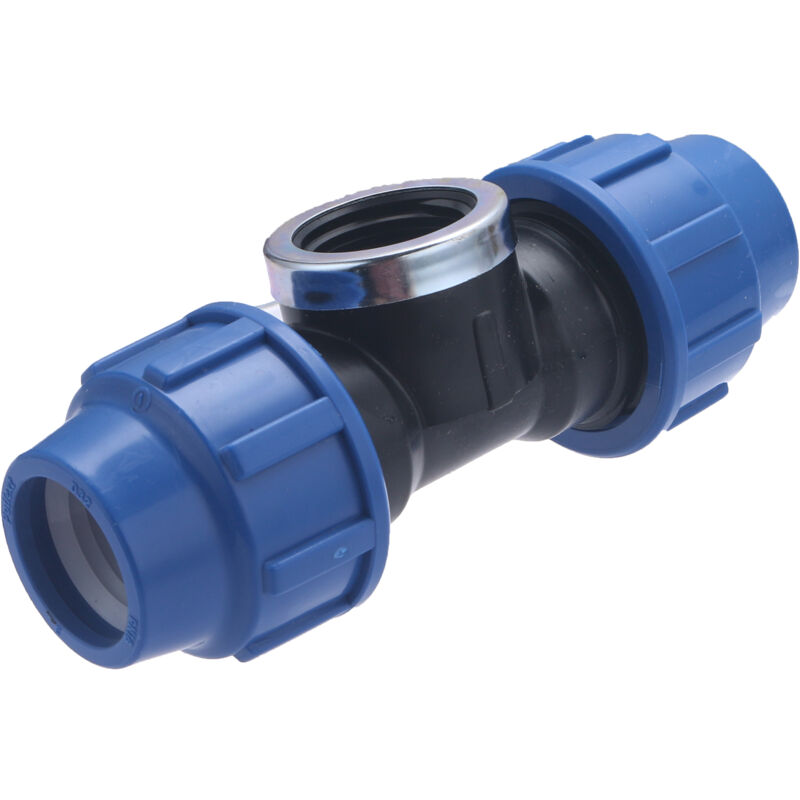 foto del prodotto raccordo pe in plastica a t 32 femmina al centro 26x34 noyon thiebault