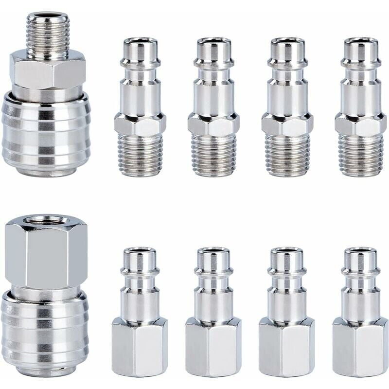 foto del prodotto raccordo per compressore inhhub 1 4 bsp connettori per aria compressa a sgancio rapido per tubo flessibile del compressore connettore pneumatico 10