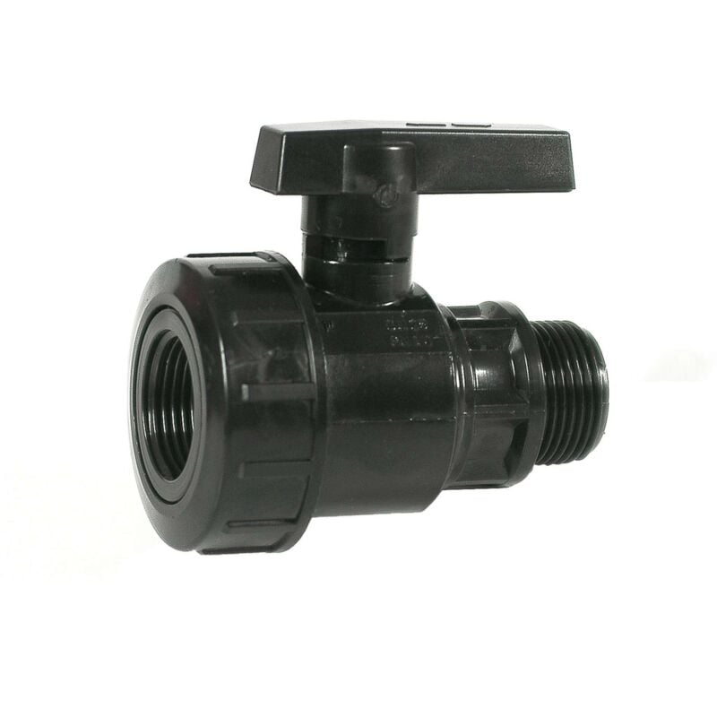 foto del prodotto raccordo per tubo da giardino in polietilene valvola a sfera maschio femmina mis. 3 4'