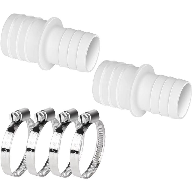 foto del prodotto raccordo per tubo flessibile 38 mm per fascette stringitubo in acciaio inox per piscina, 2 4 pezzi