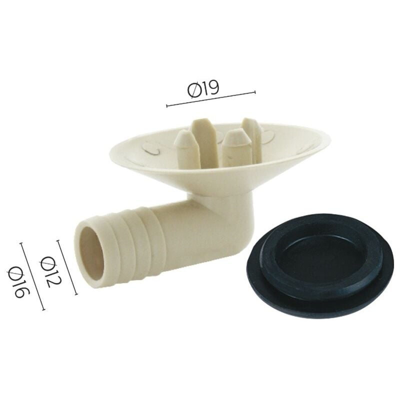 foto del prodotto raccordo pipetta scarico unita' esterna con attacco diam. 19mm