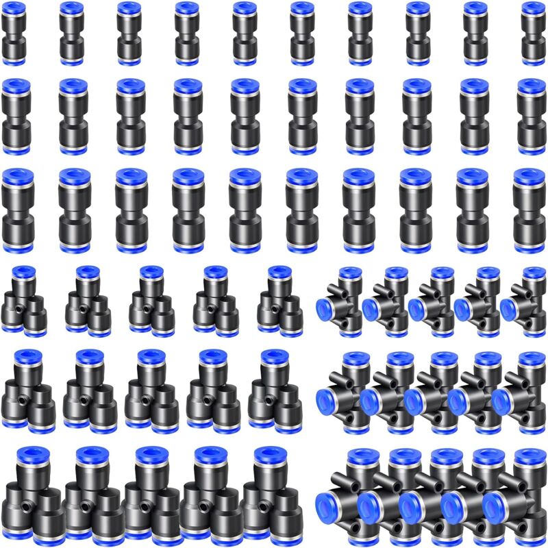 foto del prodotto raccordo pneumatico da 60 pezzi, connettore pneumatico in plastica, accoppiamento rapido per aria compressa, connessioni rapide per linea d aria 4