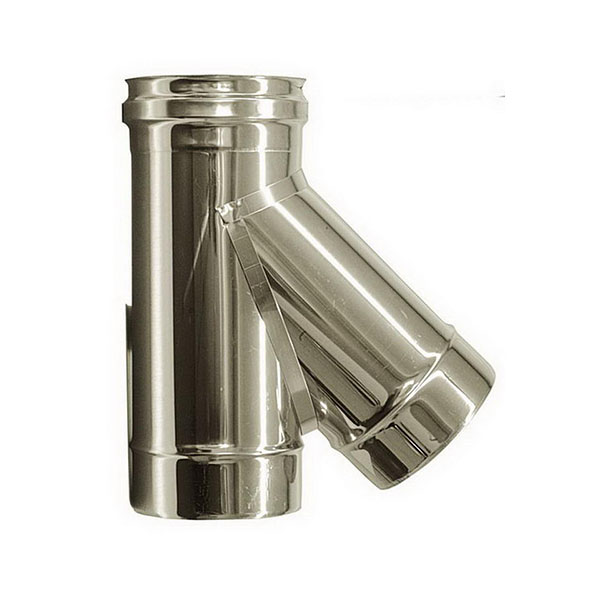 foto del prodotto raccordo t 135 canna fumaria dn 160 tubo acciaio inox 316