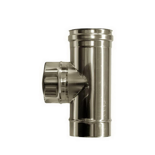 foto del prodotto raccordo t 90 canna fumaria dn 300 tubo acciaio inox 316