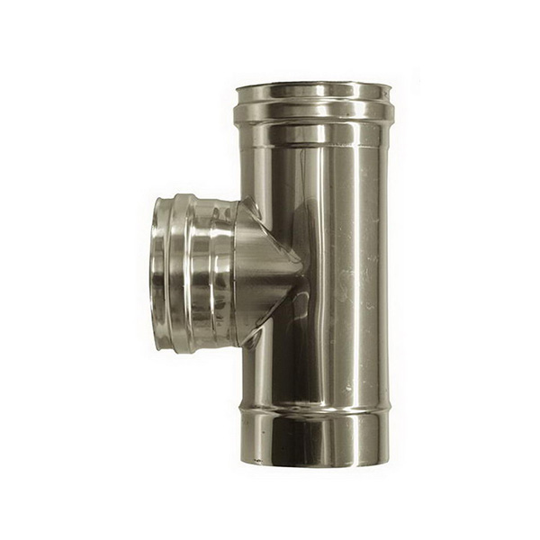 foto del prodotto raccordo t 90 femmina canna fumaria dn 250 tubo acciaio inox 316
