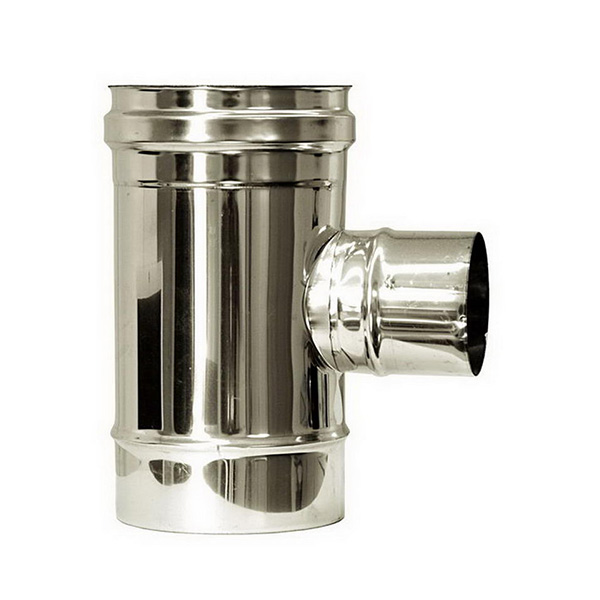 foto del prodotto raccordo t 90 ridotto dn 80 canna fumaria dn 230 tubo acciaio inox 316