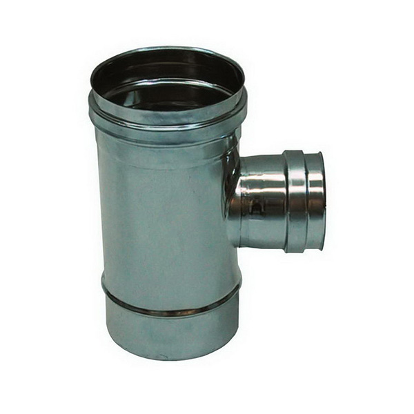 foto del prodotto raccordo t 90 ridotto dn 80 femmina canna fumaria dn 180 tubo acciaio inox 316