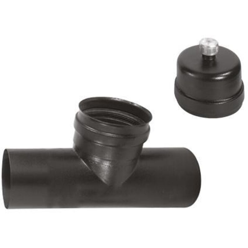 foto del prodotto raccordo t in acciaio pesante smaltato porcellanato f f pellet eco cm.10