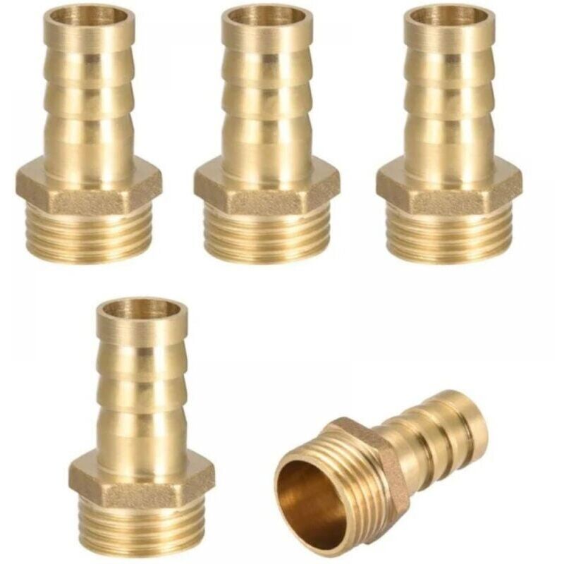 foto del prodotto raccordo terminale in ottone con filettatura esterna, raccordi per tubi flessibili da 4 pollici x 14 mm, adatti per raccordi per tubi da giardino,