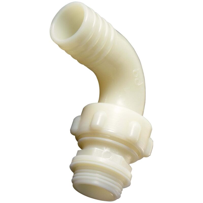 foto del prodotto raccordo tre pezzi curvo a 90 portagomma con accoppiamento conico per tubi flessibili - 40 x 1'1 2