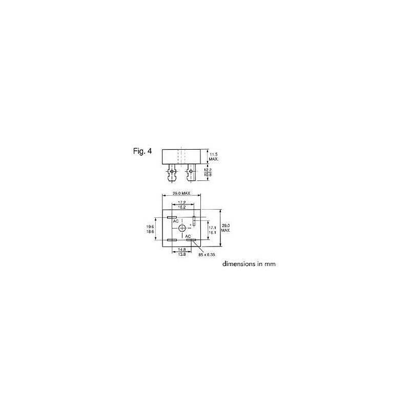 foto del prodotto raddrizzatore a ponte 800v 15a kbpc1508 