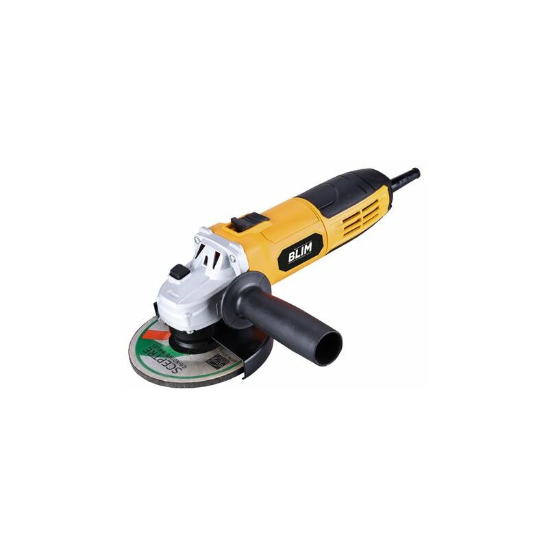 foto del prodotto radial 125mm potenza 750w design ergonomico impugnatura multiposizione protezione antiscintilla pulsante di blocco colore giallo radial