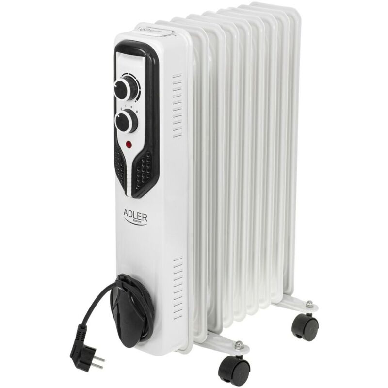 foto del prodotto radiatore a olio adler ad 7816 bianco nero 2000 w