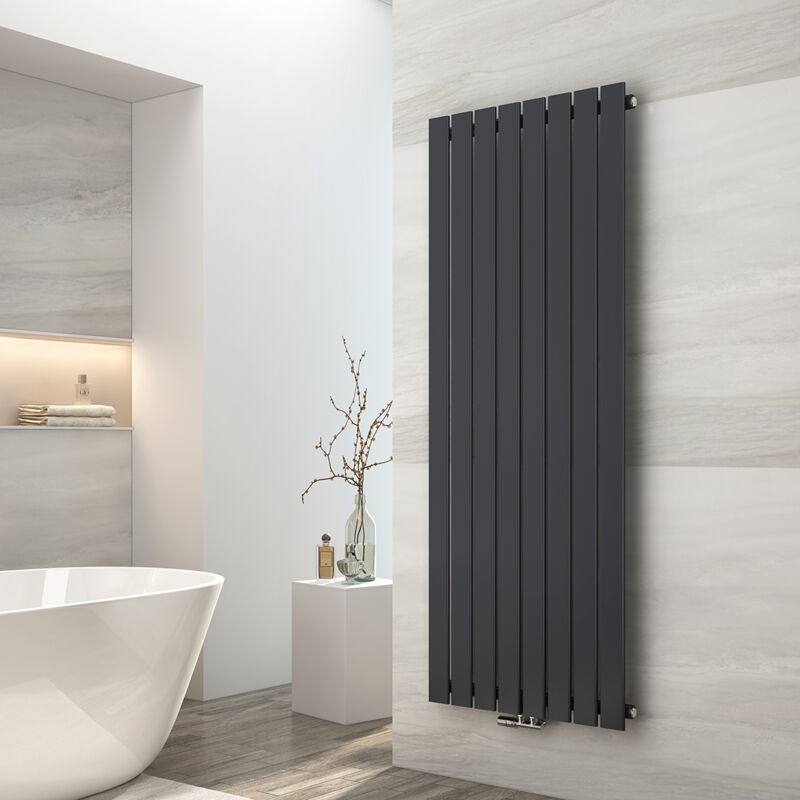 foto del prodotto radiatore ad acqua calda in acciaio radiatore a doppio strato tubo piatto montaggio a parete antracite 160x62cm emke