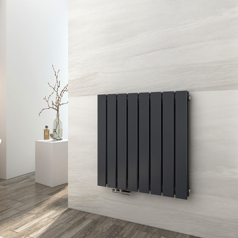foto del prodotto radiatore ad acqua calda in acciaio radiatore a doppio strato tubo piatto montaggio a parete antracite 63x62cm emke
