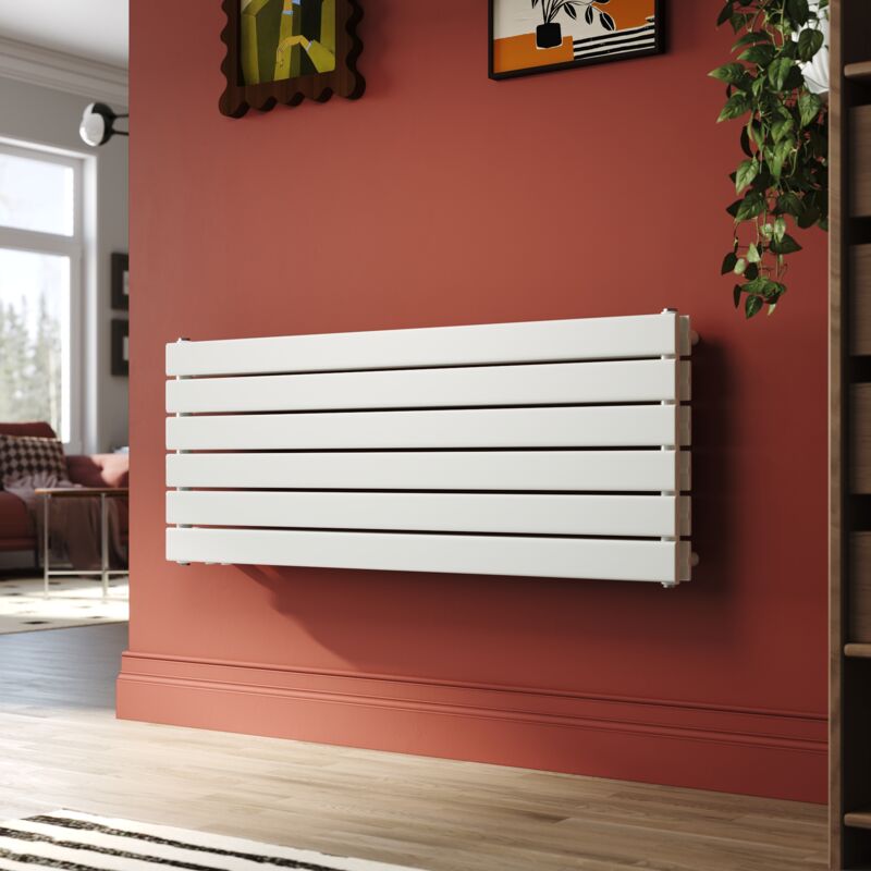 foto del prodotto radiatore bianco doppio orizzontale termosifoni ad acqua calda in acciaio spcc acciaio dolce 465x1200 mm 3243w sonni