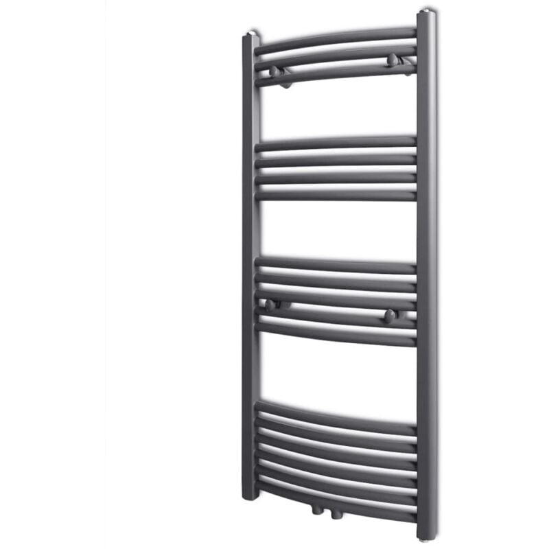 foto del prodotto radiatore centrale portasciugamano curvo grigio 500 x 1160 mm vidaxl