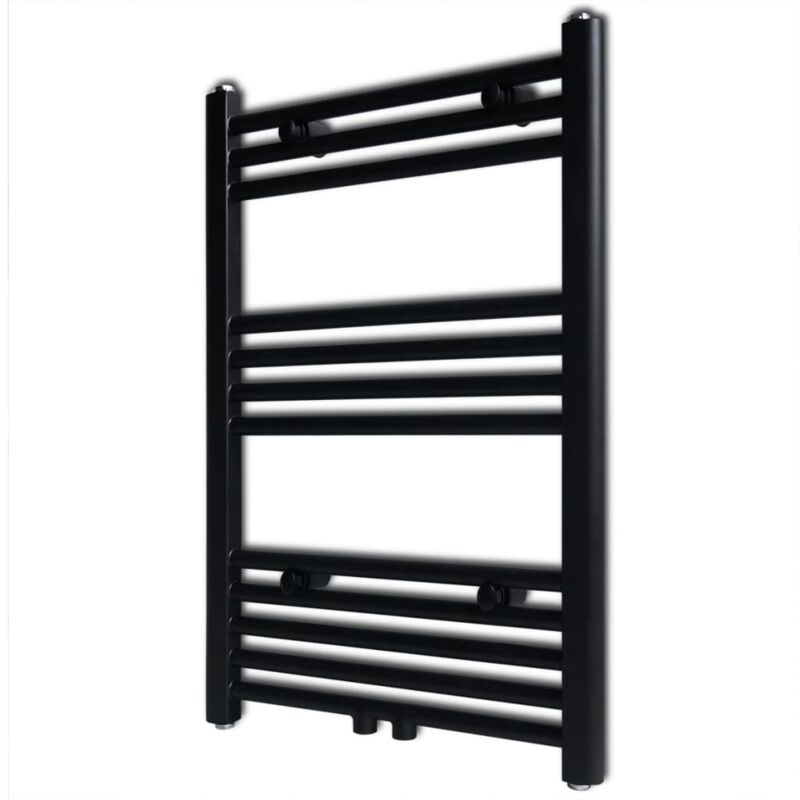 foto del prodotto radiatore centrale portasciugamano dritto nero 500 x 764 mm vidaxl