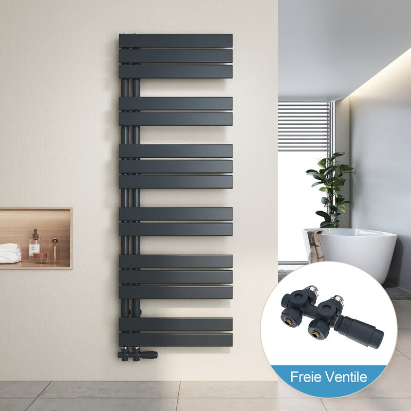 foto del prodotto radiatore da bagno e scaldasalviette valvole antracite 140x50cm scaldasalviette antracite valvola heilmetz