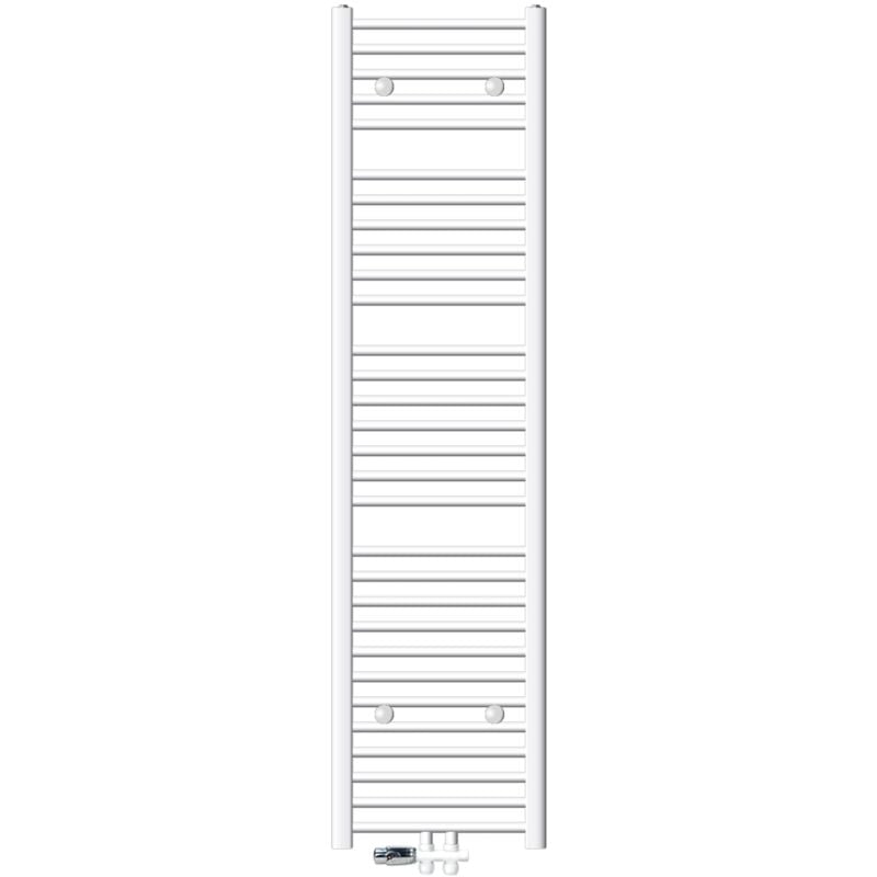 foto del prodotto radiatore da bagno radiatore scaldasalviette radiatore 400 x 1800 mm bianco dritto con attacco centrale radiatore asciugabiancheria incl. termostato