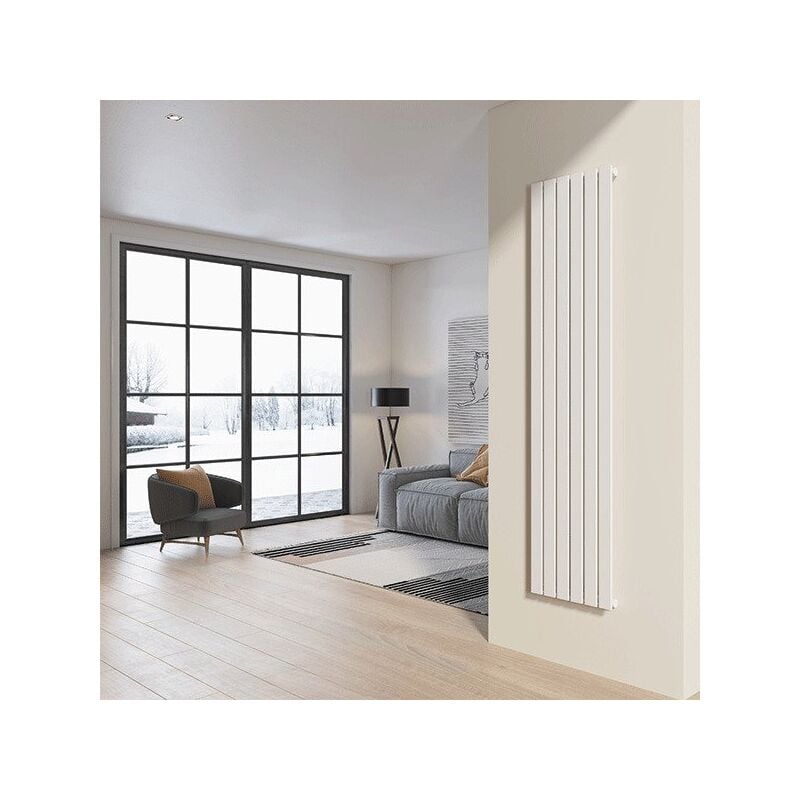 foto del prodotto radiatore da design a piastre 200x45 cm termoarredo verticale a tubi piatti lucca bianco