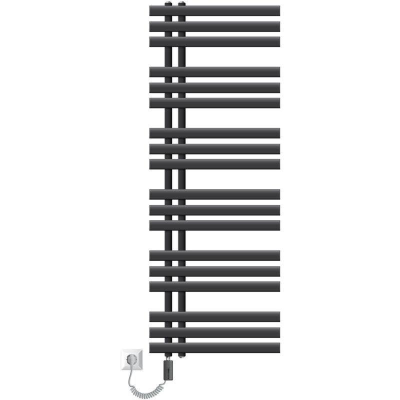 foto del prodotto radiatore elettrico da bagno iron em 500 x 1400 mm antracite elemento riscaldante 1200w termosifone con termostato touch control scaldasalviette