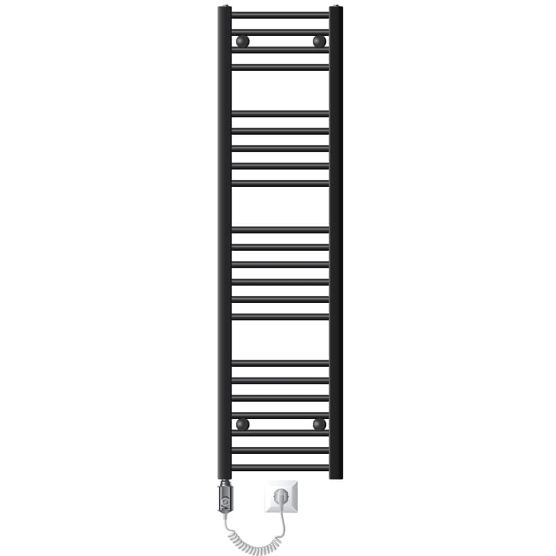 foto del prodotto radiatore elettrico sahara 300x1400 mm antracite raccordo laterale elemento riscaldante 1200w termostato digitale scaldasalviette calorifero