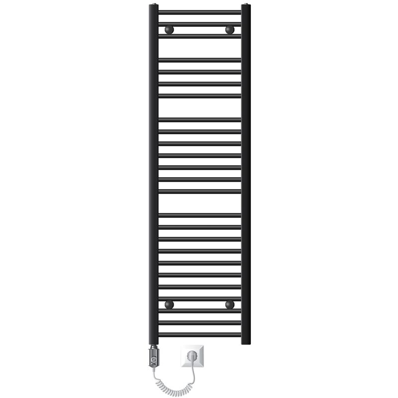 foto del prodotto radiatore elettrico sahara 400x1500 mm antracite raccordo laterale elemento riscaldante 1200w termostato digitale scaldasalviette calorifero