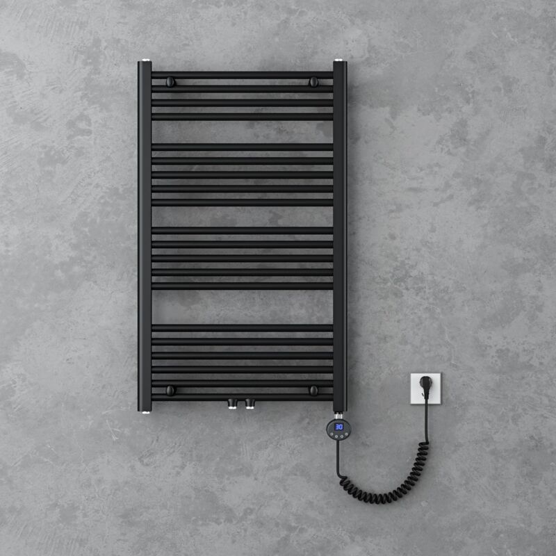 foto del prodotto radiatore piatto 100x60cm con elemento riscaldante 600w, radiatore scaldasalviette termoarredo da bagno riscaldamento elettrico o da acqua calda rhe