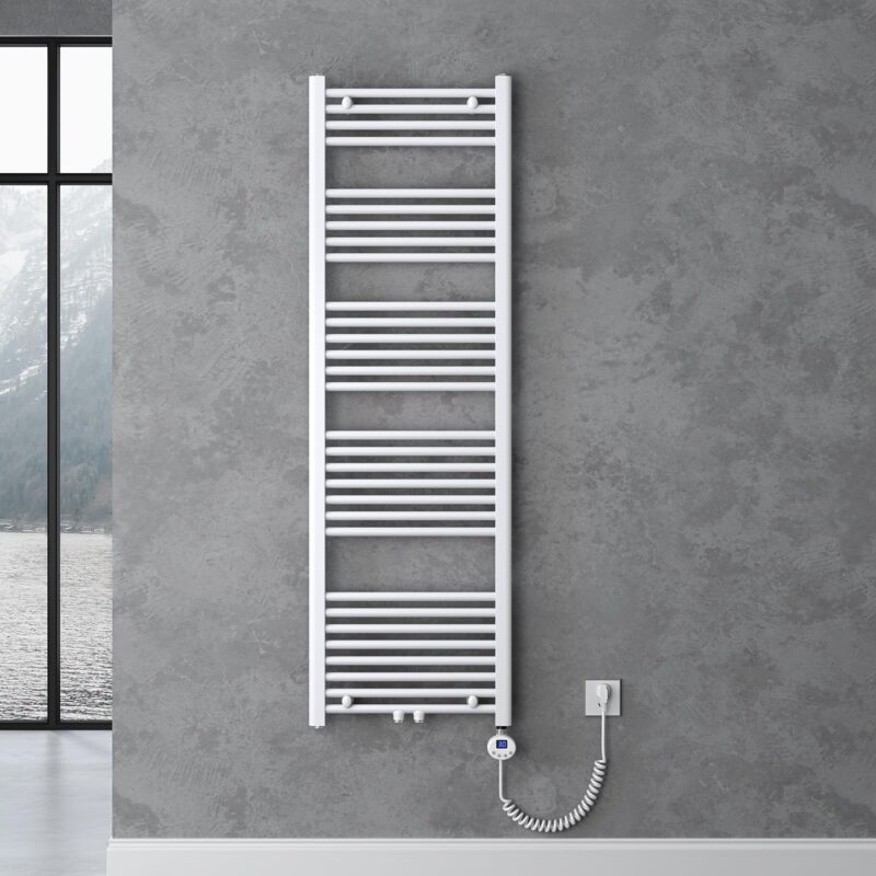 foto del prodotto radiatore piatto 160x60cm con elemento riscaldante 800w, radiatore scaldasalviette termoarredo da bagno riscaldamento elettrico o da acqua calda rhe