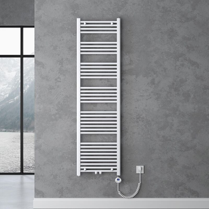foto del prodotto radiatore piatto 180x50cm con elemento riscaldante 1000w, radiatore scaldasalviette termoarredo da bagno riscaldamento elettrico o da acqua calda rhe