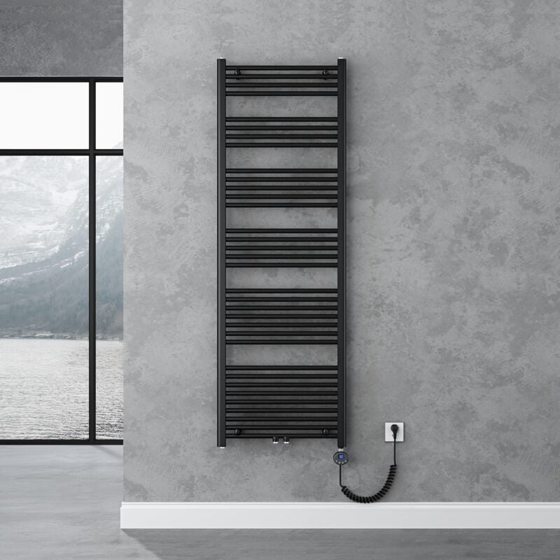 foto del prodotto radiatore piatto 180x60cm con elemento riscaldante 1000w, radiatore scaldasalviette termoarredo da bagno riscaldamento elettrico o da acqua calda rhe