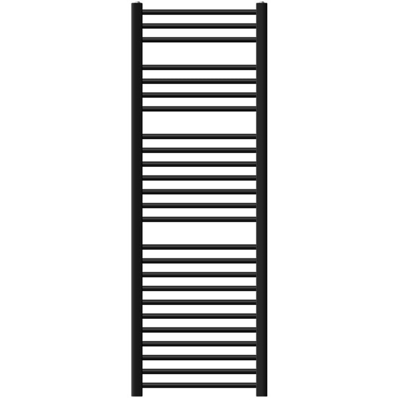 foto del prodotto radiatore sahara 500x1500 mm calorifero scaldasalviette in acciaio nero opaco con raccordo laterale termosifone riscaldamento arredamento termico per