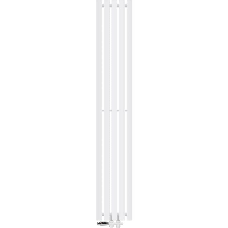 foto del prodotto radiatore stella a pannello verticale bianco 260 x 1600 mm calorifero con termostato e attacco centrale a pavimento set per il montaggio a parete