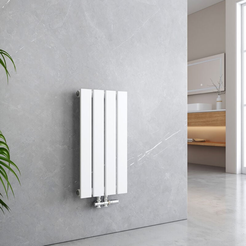 foto del prodotto radiatore termoarredo termosifoni ad acqua calda in acciaio pannelli piatti bianco 600 x 300 mm singolo strato emke