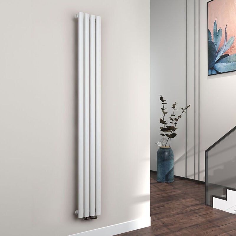 foto del prodotto radiatore termoarredo termosifoni ad acqua calda in acciaio tubo tondo bianco 1800 x 240 mm singolo strato emke