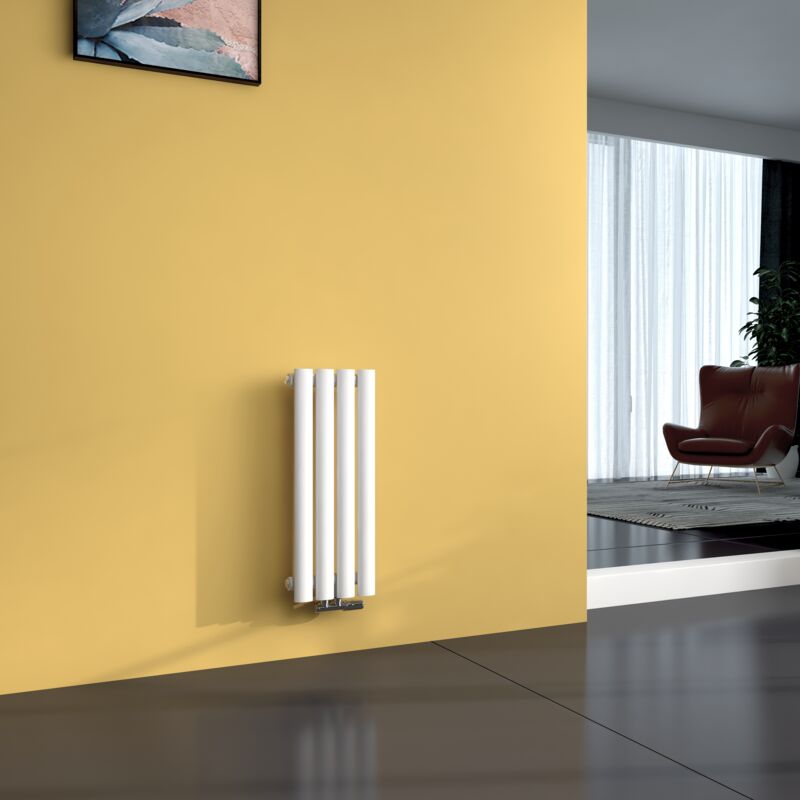 foto del prodotto radiatore termoarredo termosifoni ad acqua calda in acciaio tubo tondo bianco 600 x 240 mm singolo strato emke