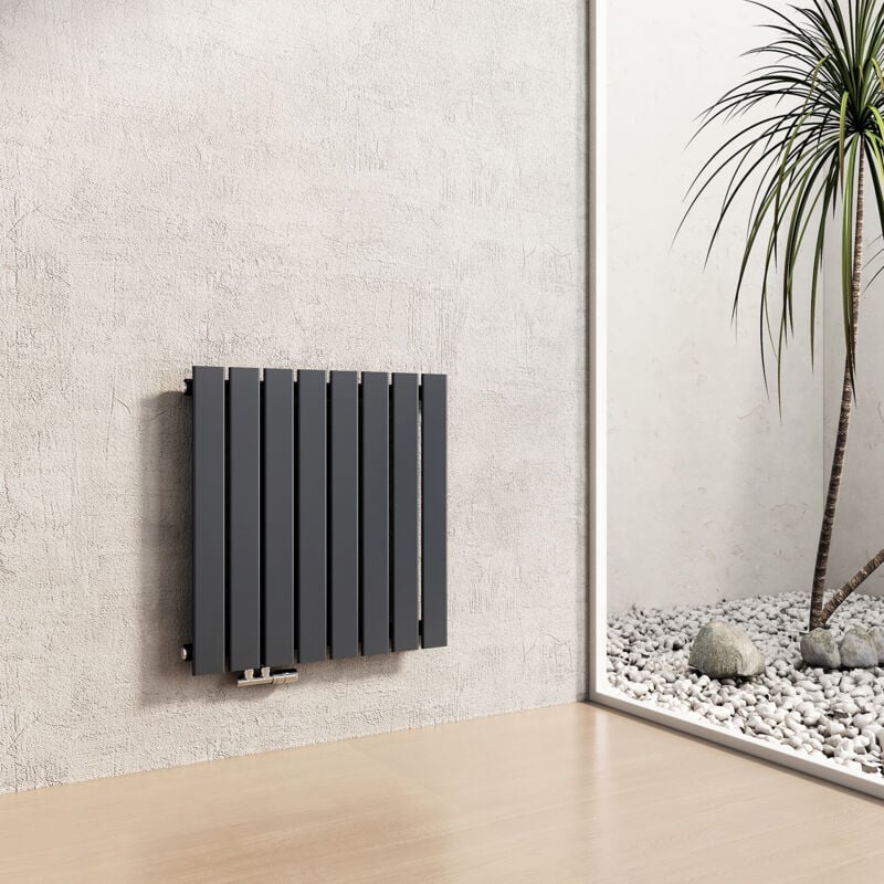 foto del prodotto radiatore termosifone singolo strato piatto termosifoni ad acqua calda in acciaio orizzontale antracite 63x61.6cm 450w heilmetz