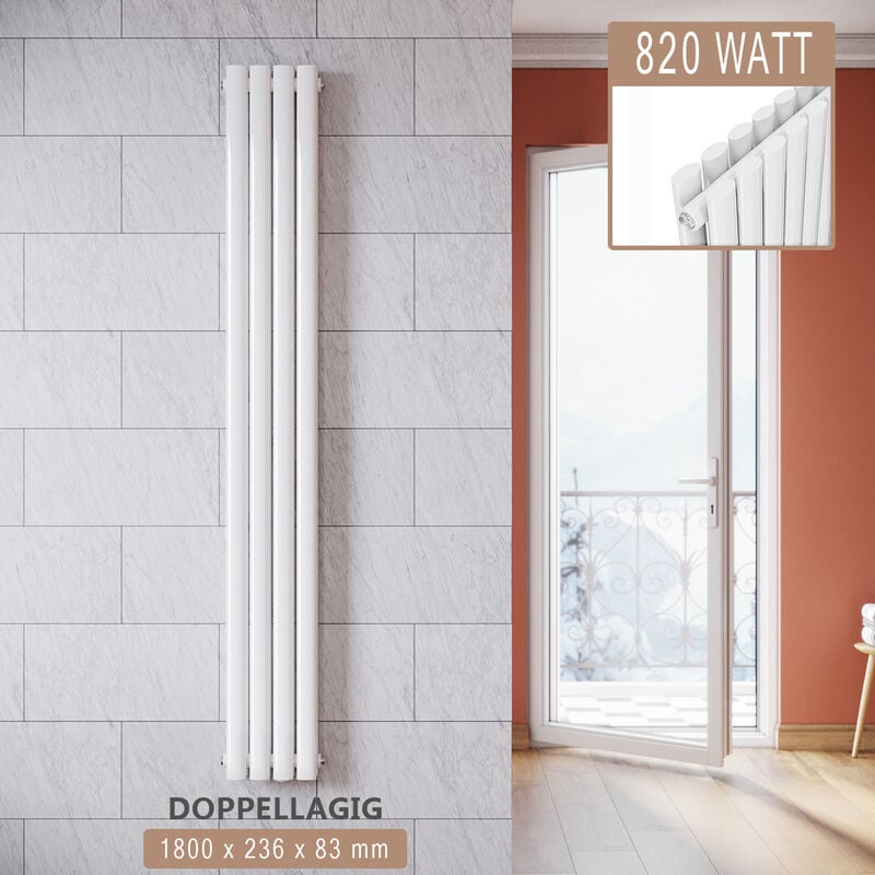 foto del prodotto radiatore termosifoni ad acqua calda in acciaio radiatore a pannello bilayer design bagno soggiorno radiatore orizzontale bianco 1800x236mm 820w