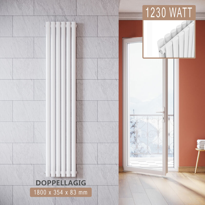 foto del prodotto radiatore termosifoni ad acqua calda in acciaio radiatore a pannello bilayer design bagno soggiorno radiatore orizzontale bianco 1800x354mm 1230w