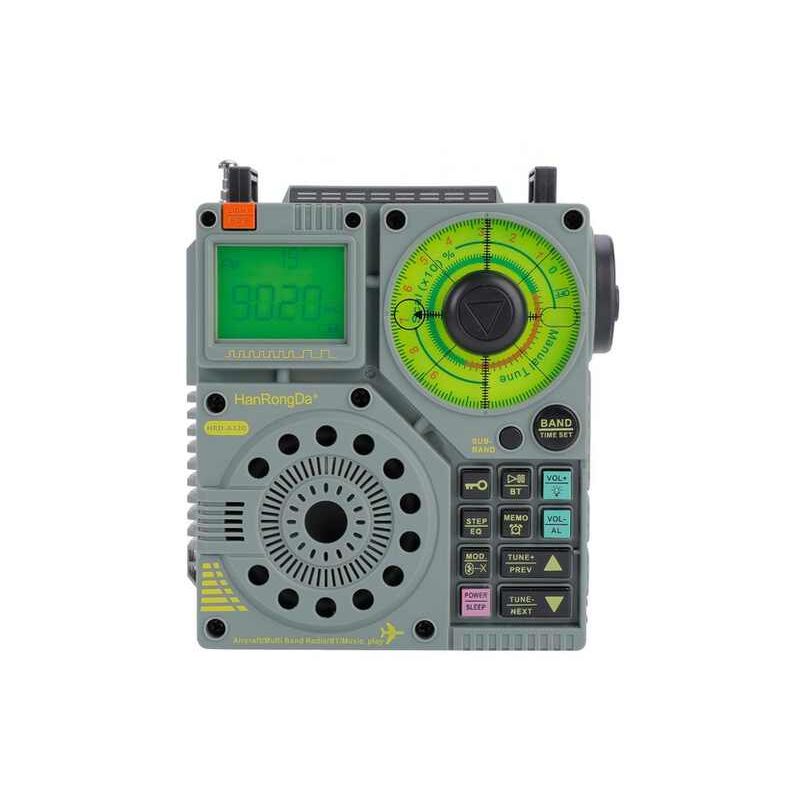 foto del prodotto radio a onde corte con bluetooth e controllo app, ricevitore portatile air am fm vhf sw wb, super bass 6 eq registrazione stereo ricaricabile per
