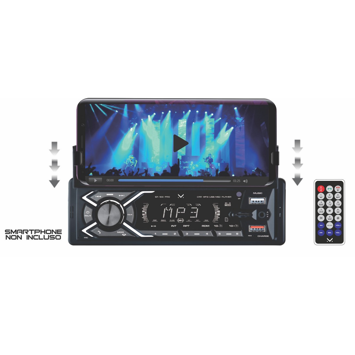 foto del prodotto radio auto smart pro, nero, plastica, 20x20x6 cm, majestic