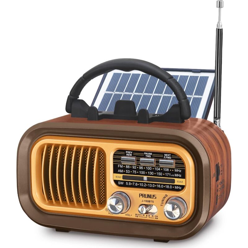 foto del prodotto radio d epoca, radio portatile ricaricabile j 150 am fm sw con batteria da 1200 mah e batterie d cell, radio bluetooth d epoca, radio a transistor