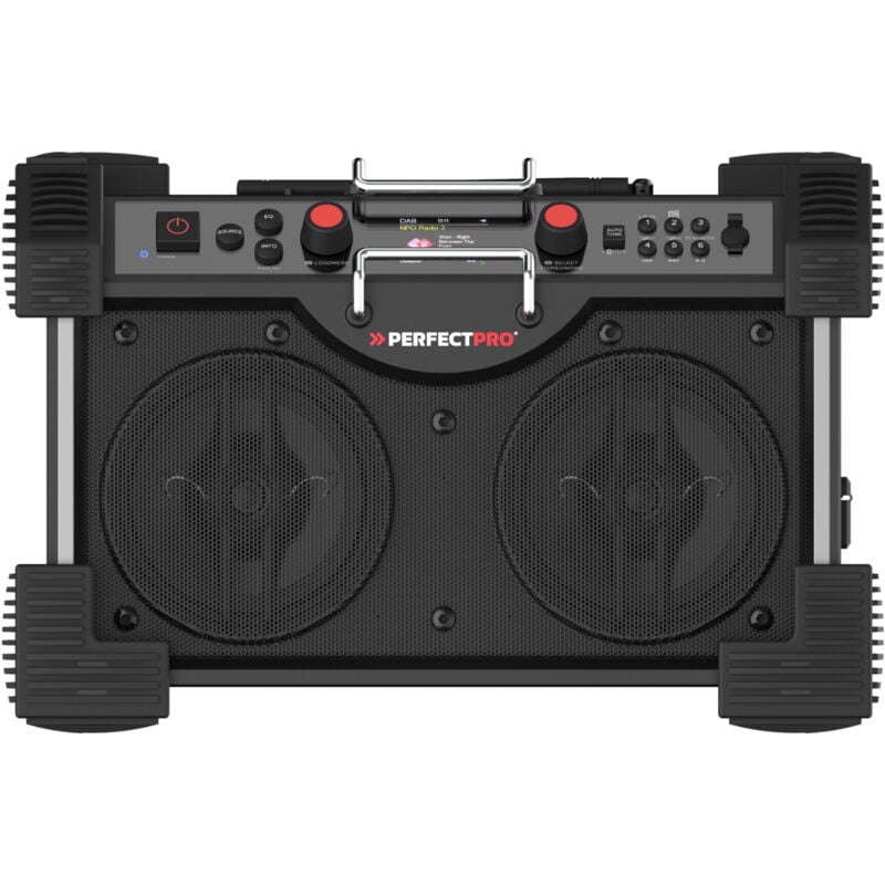 foto del prodotto radio da cantiere perfectpro rockhart 18v ampshare senza batteria e caricabatterie