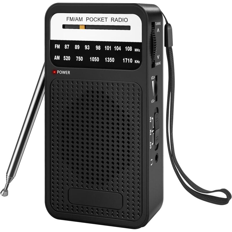foto del prodotto radio fm am mw portatile applicabile, mini radio a transistor con altoparlante stereo integrato jack per cuffie, piccola radio a transistor