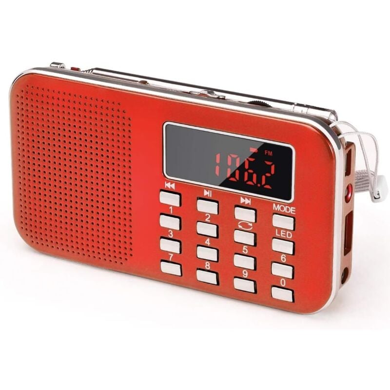 immagine 0 del prodotto radio portatile am fm j 908, piccola radio portatile ricaricabile con batteria ricaricabile da 1200 mah, radio a transistor con luce di emergenza,