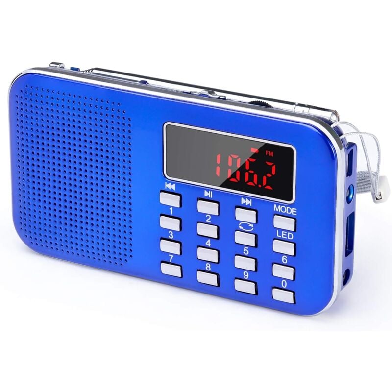 immagine 0 del prodotto radio portatile am fm j 908, piccola radio portatile ricaricabile con batteria ricaricabile da 1200 mah, radio a transistor con luce di emergenza,