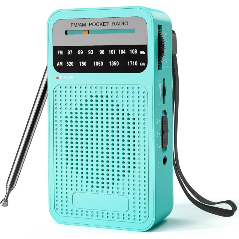 foto del prodotto radio portatile, radio a transistor fm am mw , radio tascabile a batteria con ricezione eccellente, qualit audio eccellente, mini radio portatile